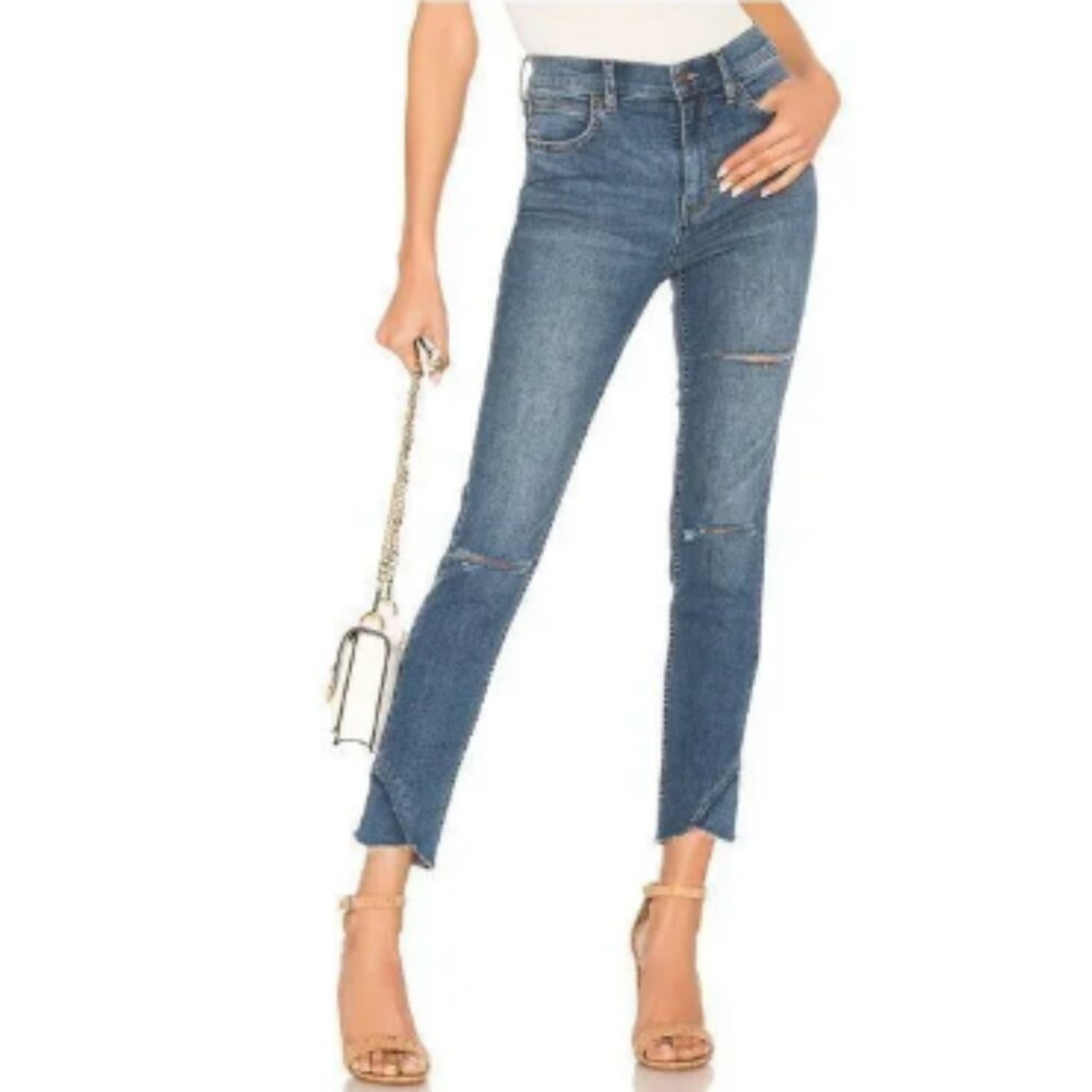 Free People Women's Sunny Ripped Crop Skinny Jeans Size 28